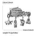 Noahs Ark Animal Charm Brooch Antique Gold Or Silver view 7
