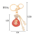 Rhinestone Money Bag Keychain Dollar Sign Crystal Charm view 5