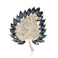 Double Leaf Crystal Brooch in Yellow Blue Green or Red view 5