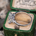 Silver Tone Asscher Cut CZ Ring With Round Side Stones view 4