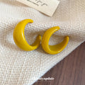 Glossy Resin Chunky Hoop Earrings in Four Earthy Colors view 3