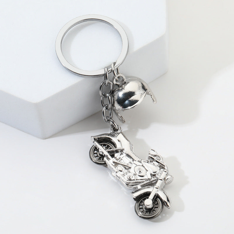 Simulation Motorcycle Helmet Zinc Alloy Keychain Gift Accessory