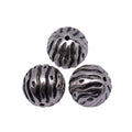 Antique Silver Wavy Textured Sphere Metal Spacer Bead view 4