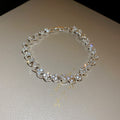 Silver Tone Interlocking Heart Crystal Link Bracelet view 6