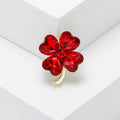 Crystal Four Leaf Clover Rhinestone Brooch Six Color Pin view 8