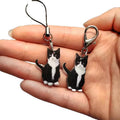 Acrylic Black White Cat Keychain Phone Charm 2 Attachments view 5
