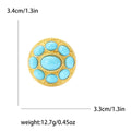 Nine Stone Round Medallion Brooch in Green Blue Red or Yellow view 7