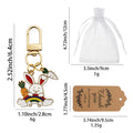 Gold Tone White Bunny Rainbow and Carrot Clasp Charm view 2