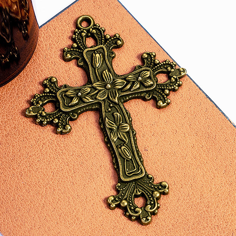73x53mm Vintage Vine Cross Charm Pendant for Necklace