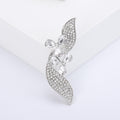 Curved Crystal Leaf Brooch in Four Colorways Jacket and Scarf Accessory view 9