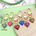 Heart Charm Keychains Featuring Heart Across 18 Pictured Variations view 3