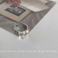 Silver Tone Open Adjustable Rose Chain Link Fashion Rings view 3