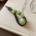 Acrylic Bead Twist Hair Clips White Green Pale Yellow view 7