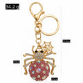Rhinestone Spider Keychain Gold Metal Crystal Bag Charm view 2
