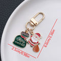 Santa Gift Sack and Green Christmas Tag Metal Clasp Keychain view 6