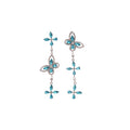 Crystal Butterfly Long Tassel Drop Earrings in Three Colors view 5