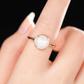 Champagne Gold Four Claw Round Faux Opal Solitaire Ring view 3
