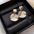 Hammered Round Disc Stud Earrings in Gold and Silver Tone view 7