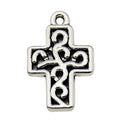 Antique Silver Cross and Heart Metal Charms with 21 Listed Options view 10