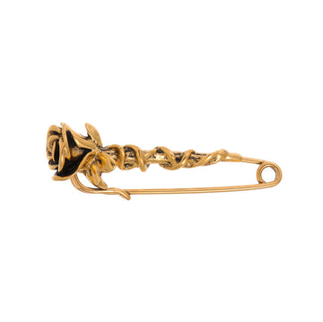 Rose Safety Pin Brooch in Gold Tone and Silver Tone Options