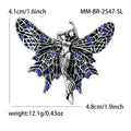 Detailed Winged Fairy Enamel Brooch in Gold or Silver Tone view 6