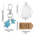 Turquoise Sea Turtle Starfish Lobster Clasp Charm Keychain view 2
