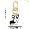 Eight Colorful Dog Breed Metal Clasp Keychain Designs view 7