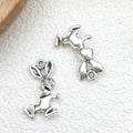 Antique Silver Zinc Alloy Easter Rabbit Charm Pendant for DIY Earrings Keychain Jewelry