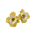 Layered Fabric Flower Stud Earrings In Three Color Pairings view 5