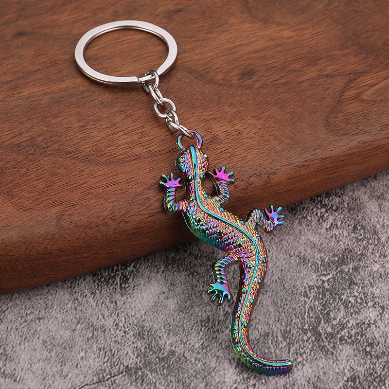Realistic Gecko Metal Keychain Animal Car Key Ring Pendant