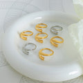 Solid Open Asymmetric Overlap Wrap Band Ring Metal view 2