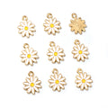 Colorful Enamel Daisy Charms with Gold Tone Metal Edges view 9