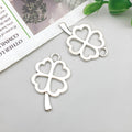 Antique Silver Four-Leaf Clover Metal Charms with 12 Listed Options view 8
