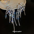 Silver Crystal Wing Cascade Earrings Fashion Jewelry view 4