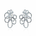 Large Openwork Crystal Flower Statement Stud Earrings view 6