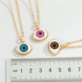 Gold Tone Eyeball Pendant Necklaces in Four Detailed Iris Colors view 4