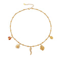 Sun Ladybug Heart and Chili Charm Necklace Collection in Gold Tone view 5