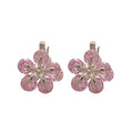 Crystal Flower Double Sided Earrings in White Purple and Pink view 5