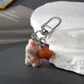 Flocked Capybara Keychain with Mini Companion 6 Styles view 6