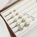 Cream Pearl Dome Stud Earrings Five Sizes 8 to 16mm view 1
