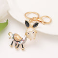 Rhinestone Donkey Keychain Cats Eye Head Black Accents view 4