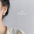 Gold Tone White Pearl Drop Stud Earrings In Small And Large Sizes view 3