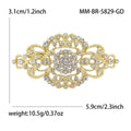 Symmetrical Crystal Filigree Bar Brooch in Gold or Silver Tone view 7