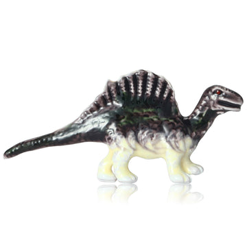 Spinosaurus Dinosaur Enamel Brooch in Black Green or Blue