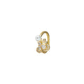 Gold Tone Clear Stone Butterfly And White Pearl Open Adjustable Ring view 5