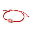Gold Tone Crystal Evil Eye Adjustable Red Cord Bracelets in Eight Designs view 5