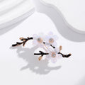 Gold Tone Silver Tone Plum Blossom Crystal Metal Brooch Pin view 5