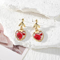 Heart Dried Flower Resin Stud Earrings Gold Leaf Posts 6 Styles view 8