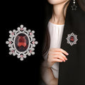 Flower Crystal Two Designs Metal Brooch Pin 5 x 4.3 cm view 4
