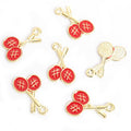 Crossed Racket Enamel Charms in Six Colors and Two Metal Tones view 12